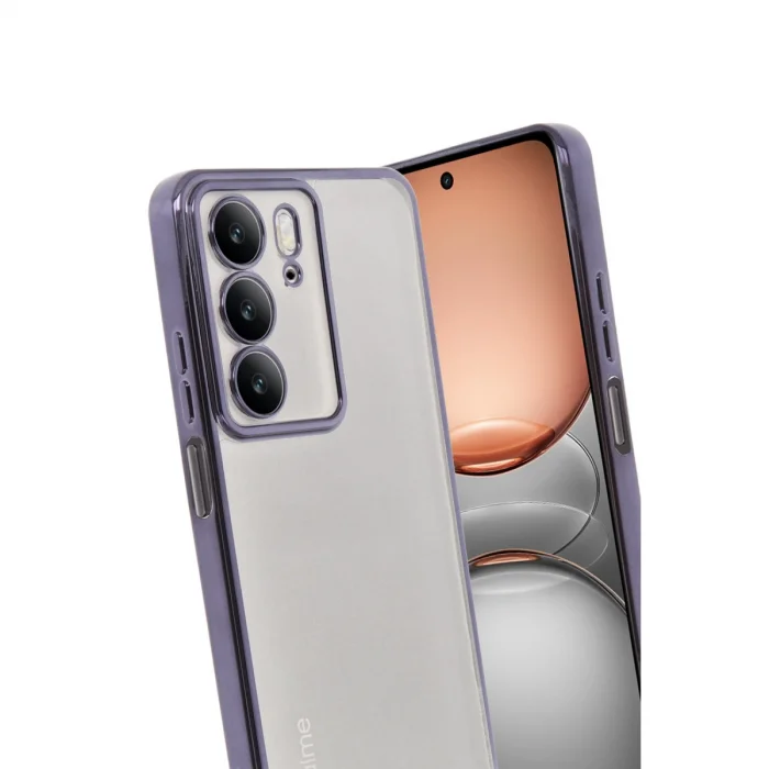BUĞZ Realme C75 4g Kılıf Razer Lensli Silikon - Mor