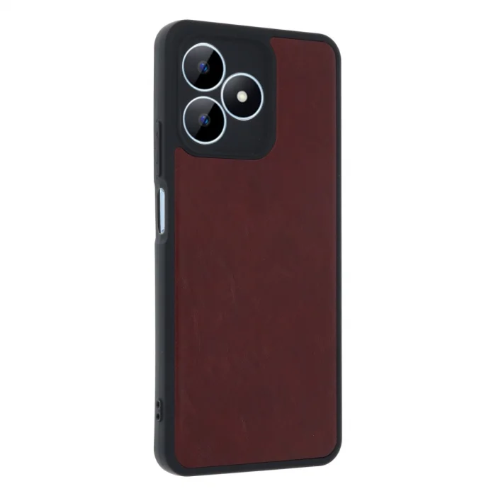 BUĞZ Realme Note 50 4g Kılıf Aras Deri Kapak - Bordo
