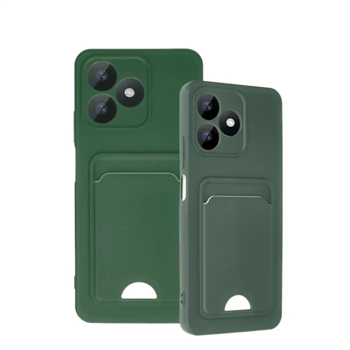BUĞZ Realme Note 50 4g Kılıf Kelvin Kartvizitli Silikon - Koyu Yeşil