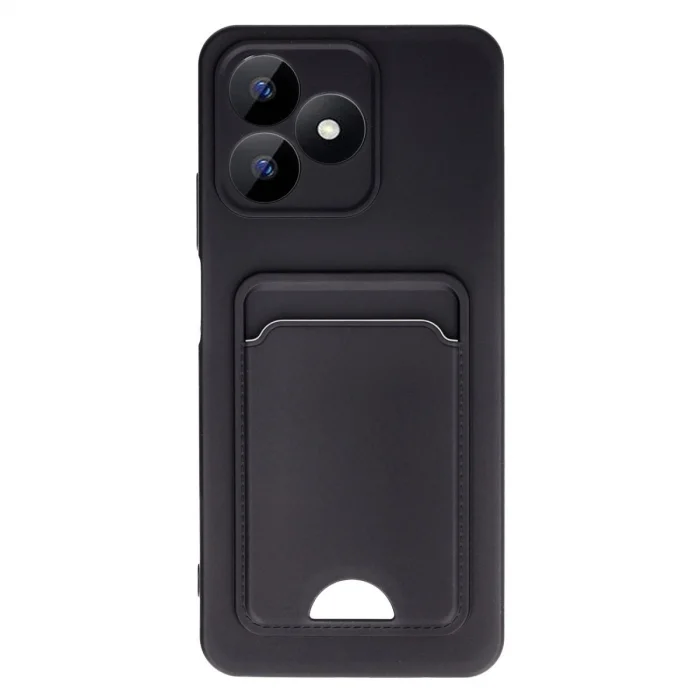 BUĞZ Realme Note 50 4g Kılıf Kelvin Kartvizitli Silikon - Siyah