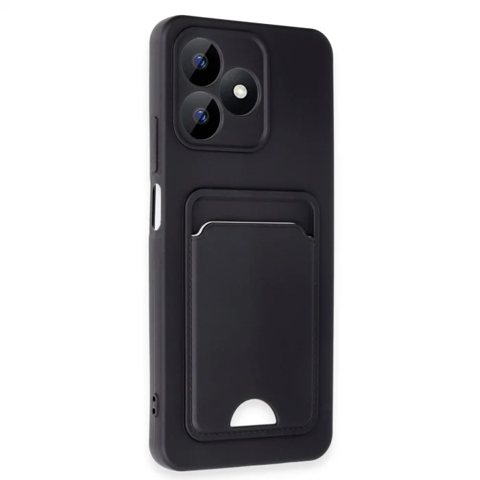 BUĞZ Realme Note 50 4g Kılıf Kelvin Kartvizitli Silikon - Siyah
