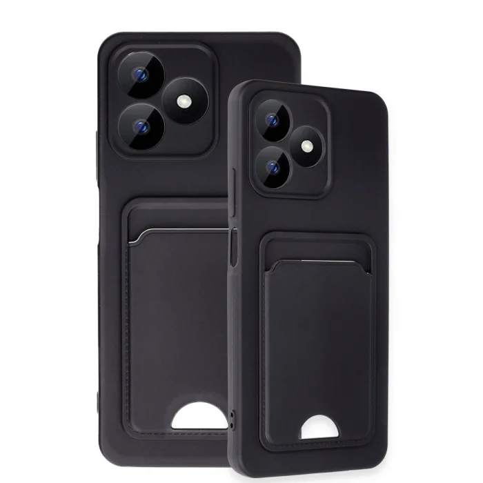 BUĞZ Realme Note 50 4g Kılıf Kelvin Kartvizitli Silikon - Siyah