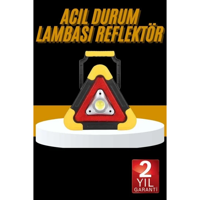 BUĞZ Reflektör Işıklı Ikaz Lambası Şarjlı Çok Fonksiyonlu Işıklı Üçgen Reflektör