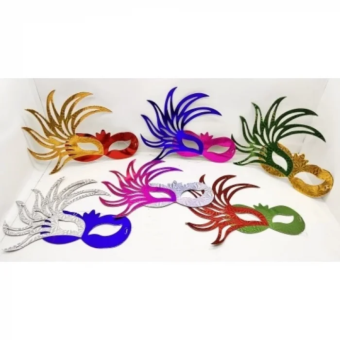  Rengarenk Kağıt Parti Balo Maskesi 6 Adet