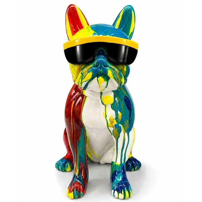 BUĞZ Renkli Dekoratif Polyester Bulldog Köpek Figürü Alk5472