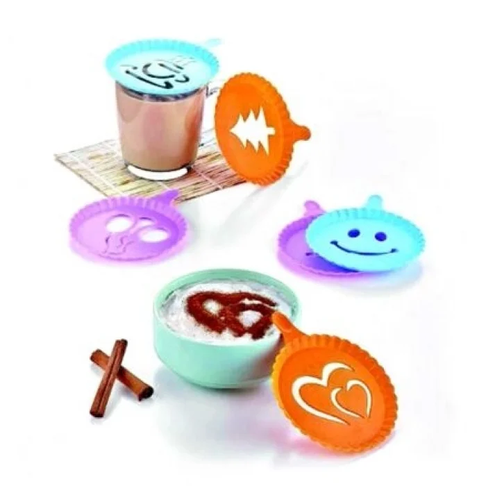 BUĞZ Renkli Kahve Süsleme Şablonları  - 4Lü Magic Süsleme Şablonu