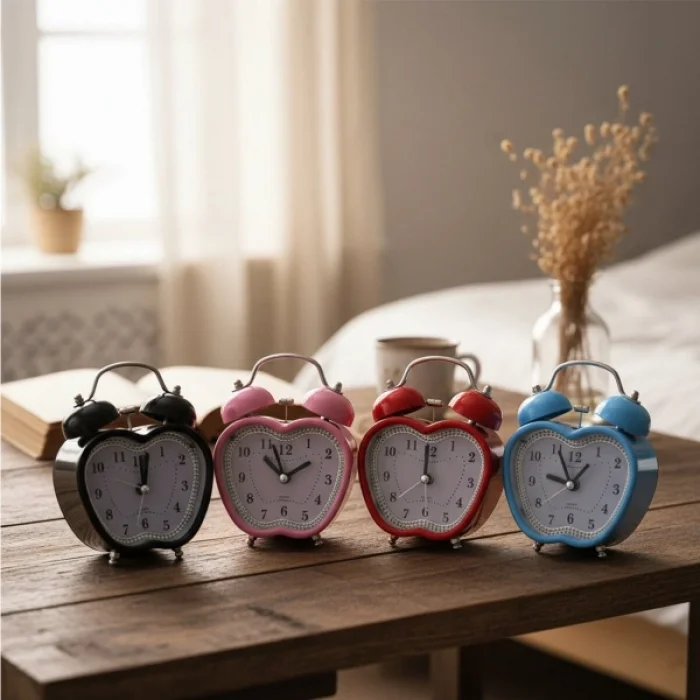 BUĞZ Renkli Kalp Masa Çalar Saati