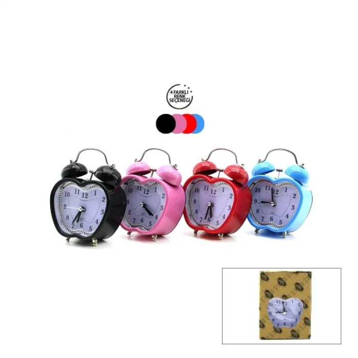 BUĞZ Renkli Kalp Masa Çalar Saati