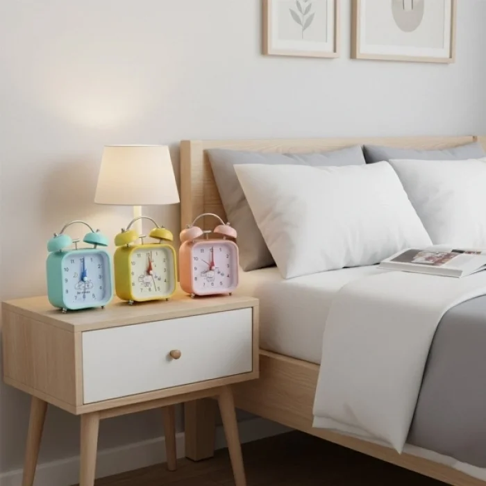 BUĞZ Renkli Kare Masa Çalar Saati