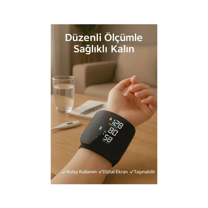 BUĞZ Renkli LCD Ekranlı Bilekten Tansiyon Aleti – Taşınabilir ve Kolay Kullanım Tansiyon Aleti