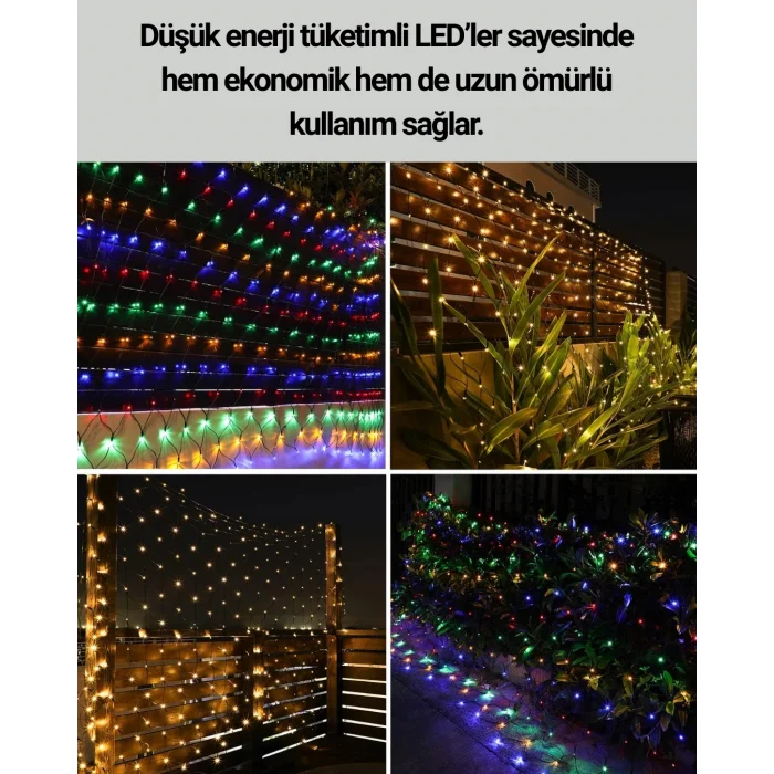  Renkli LED Işık Zinciri 8 Modlu Dekoratif Aydınlatma
