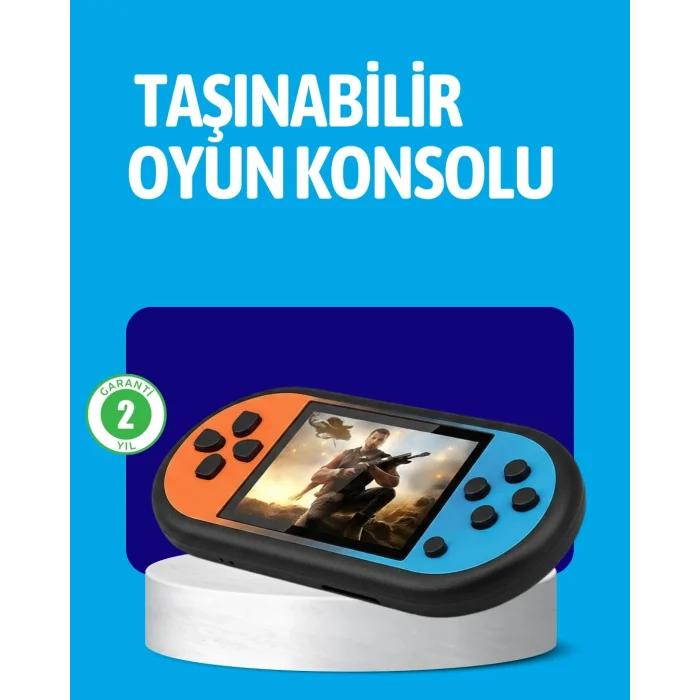BUĞZ Retro 520 Oyunlu Taşınabilir Konsol HD Ekran USB Şarjlı