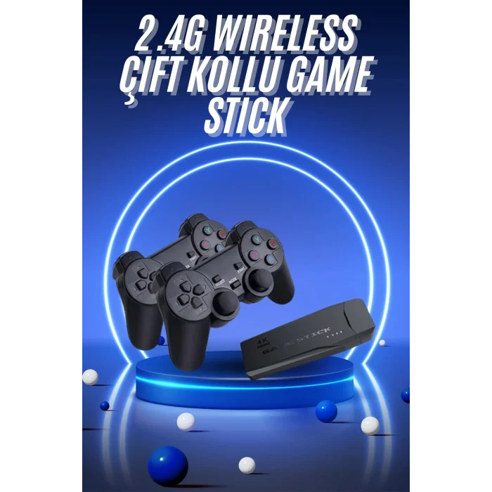  Retro Game Stick Çift Kol Kablosuz Atari Oyun Konsolu 2.4g Uyumlu