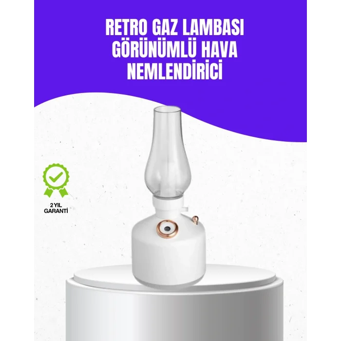BUĞZ Retro Gaz Lambası Görünümlü Ledli Buhar Püskürtücü Aroma Difüzör