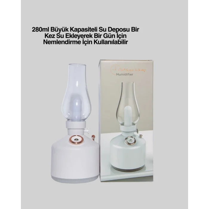 BUĞZ Retro Gaz Lambası Görünümlü Ledli Buhar Püskürtücü Aroma Difüzör