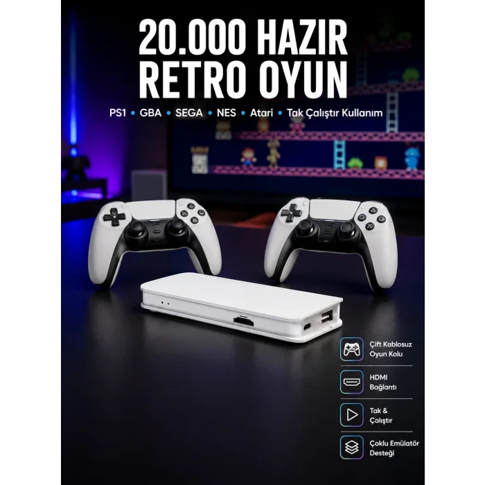 BUĞZ Retro Oyun Konsolu – 20.000 Yüklü Oyun