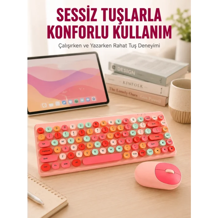 BUĞZ Retro Tarz Bluetooth 5.1 Klavye – Win/OSX/Android/iOS Uyumlu Yeni Nesil