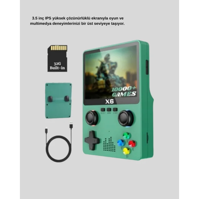 BUĞZ Retro Taşınabilir Konsol 3.5 IPS Ekran Ergonomik Çift LR Kontrollü