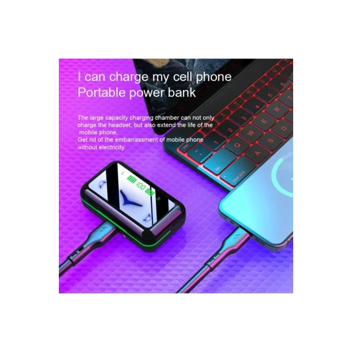 BUĞZ RGB Aydınlatmalı, Aktif Gürültü Önlemeli, Düşük Gecikmeli TWS Bluetooth Kulaklık