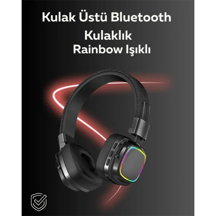 BUĞZ RGB Işıklı Katlanabilir Bluetooth 5.3 Kulak Üstü Kulaklık - BUĞZ