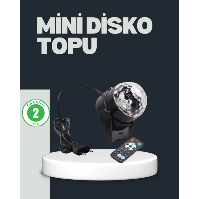  RGB LED Disko Küresi 7 Modlu Uzaktan Kumandalı