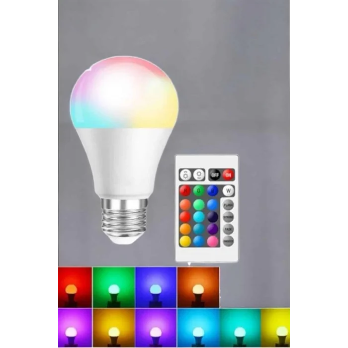 BUĞZ RGB Led Lamba Led Işık Ampul Renk Değiştirebilen 100 Watt - Lisinya