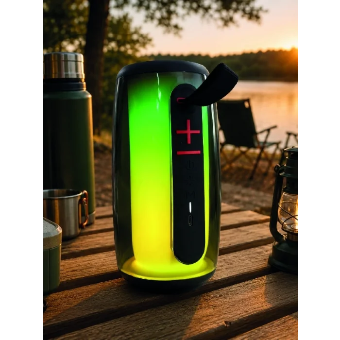 BUĞZ RGB LED Taşınabilir Bluetooth Speaker Güçlü Bas Ses Type-C Şarj Girişli