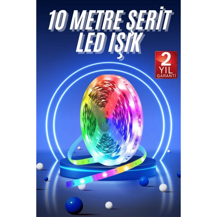  RGB Neon Şerit Led Lamba 10 Metre İç Mekan Tasarımına Uygun