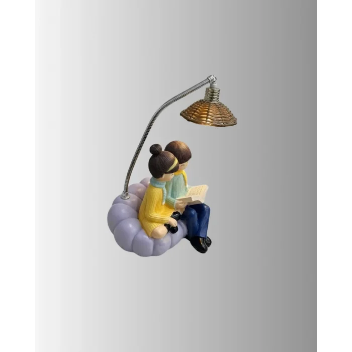 BUĞZ Romantik Çift Temalı Dekoratif Masa Lambası Yumuşak LED Işık