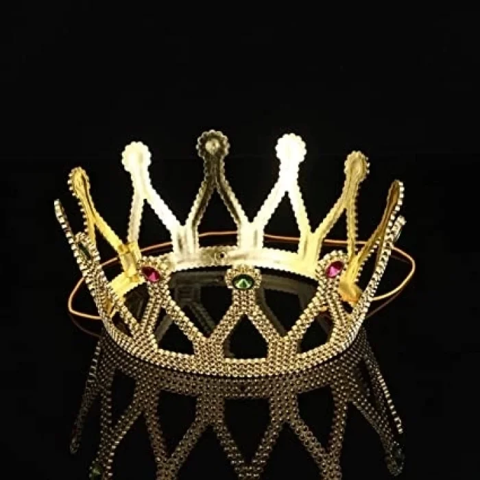BUĞZ Rönesans Kostümlü Kraliyet Ortaçağ Altın Gold Kraliçe Prenses Tacı
