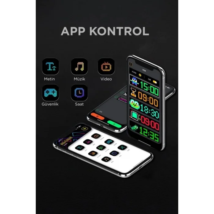 BUĞZ Rp1259 Led Matrix Panel 16x96cm Telefon Kontrollü Kayar Led Animasyon Aydınlatma