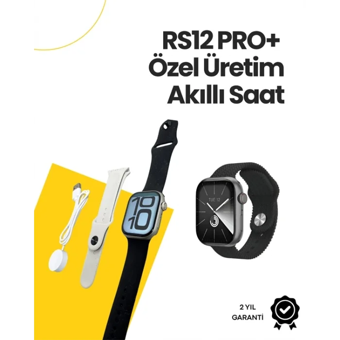 BUĞZ RS12 PRO+ 2025 Serisi Özel Üretim Full Ekranlı Akıllı Saat – Nabız ve Uyku Takibi, Bluetooth Arama, Garantili, Güçlü Batarya