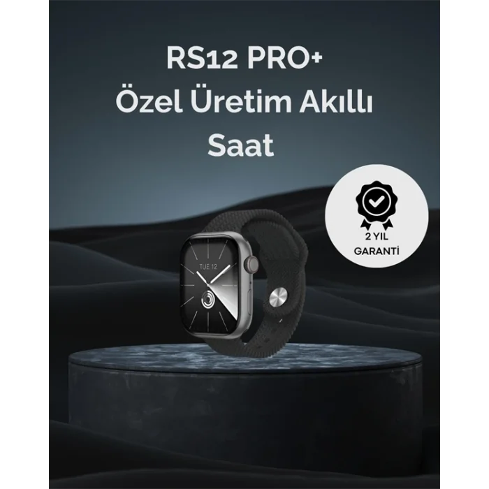 BUĞZ RS12 PRO+ 2025 Serisi Uzun Şarj Süreli Garantili Full Ekranlı Özel Üretim Akıllı Saat – 2GB Hafıza, AMOLED, GPS, Sesli Arama