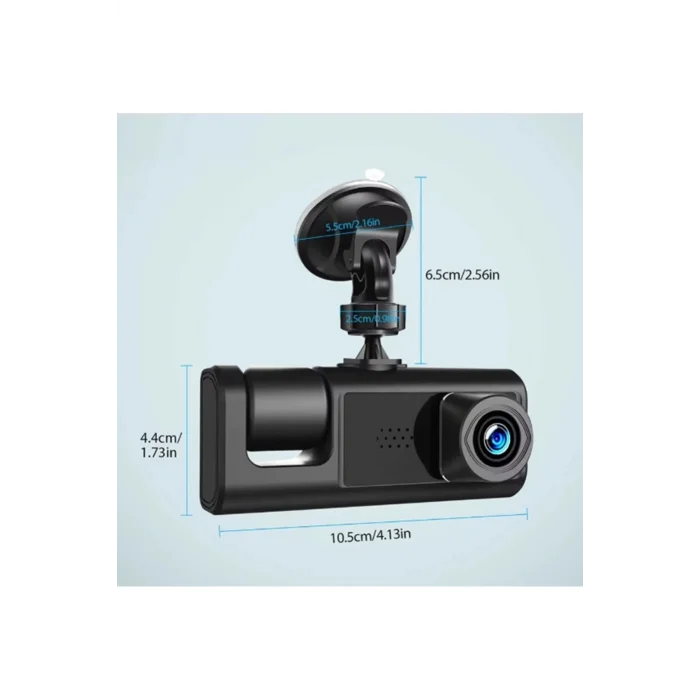  S-1 1080p Araç içi Kamera 3 Kameralı ( Ön Görüş - Geri görüş - İç Görüş ) Gece Görüşlü