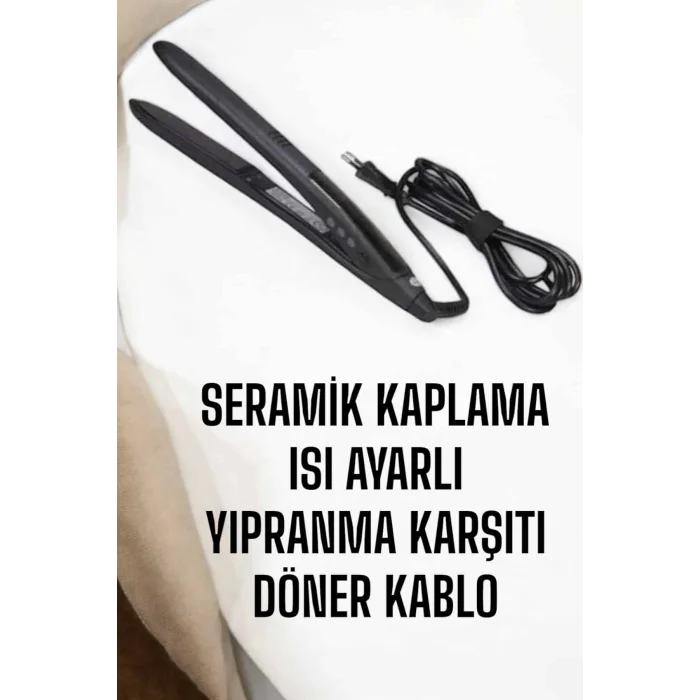  Saç Düzleştirici Isı Ayarlı Döner Kablo Yıpranma Karşıtı