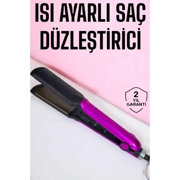 BUĞZ Saç Düzleştirici Isı Ayarlı Seramik Kaplama Döner Kablo Yıpranma Karşıtı