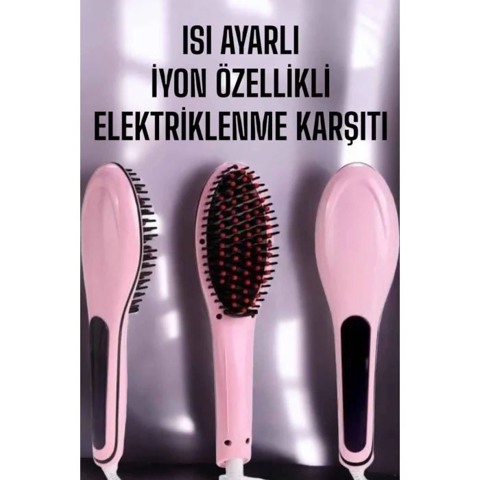  Saç Düzleştirici Tarak Isı Ayarlı Yıpranma Önleyici Düzleştirici Fön Tarak