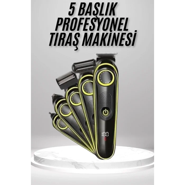  Saç Sakal Vücut Tıraş Makinesi 5in1 Kablosuz Burun Kulak Tıraş Makinesi