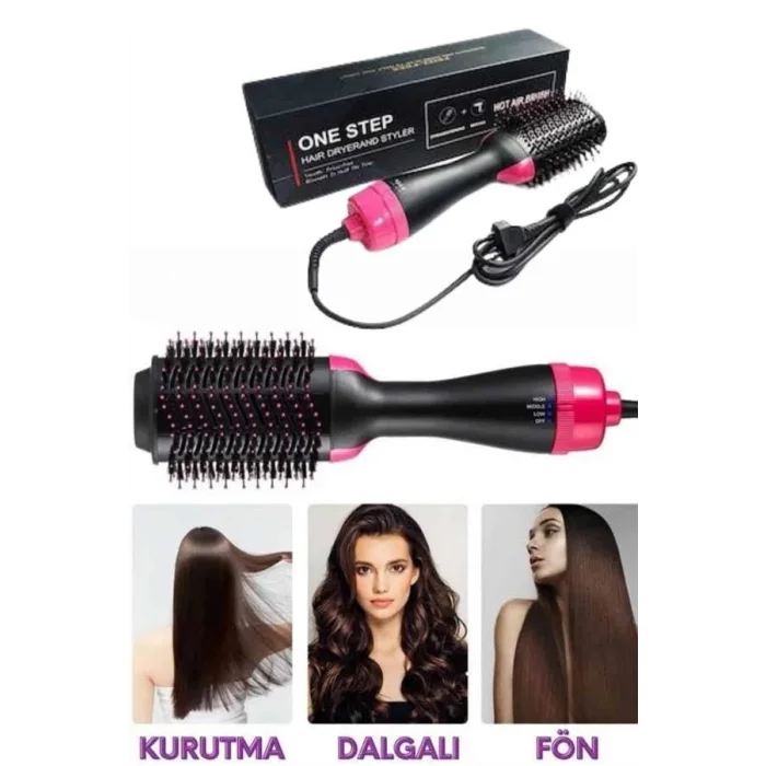 BUĞZ Saç Şekillendirici Ve Saç Düzleştirici Fön Tarağı Tarak Fırça 1200w Saç Kurutma - Lisinya