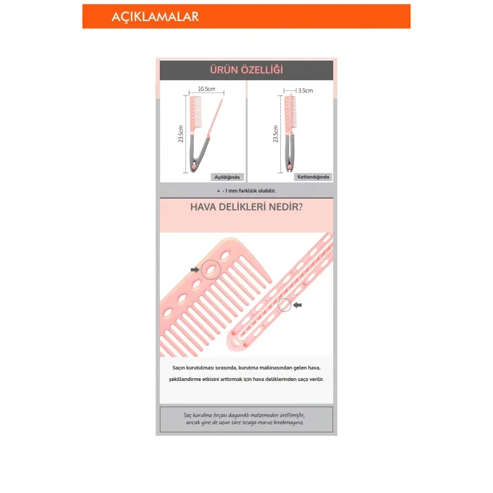 BUĞZ Saçlara Kolay Şekil Veren Saç Kurutma Fırçası Apıeu Easy Hair Dry Brush