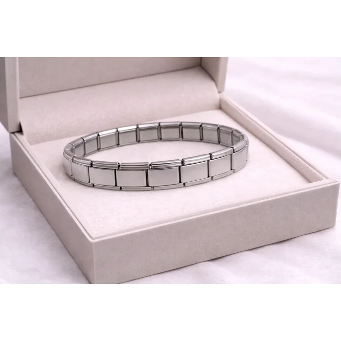 BUĞZ Sade Çelik Nomination Bileklik | Paslanmaz Çelik Esnek Bileklik | Zamansız ve Şık Tasarım