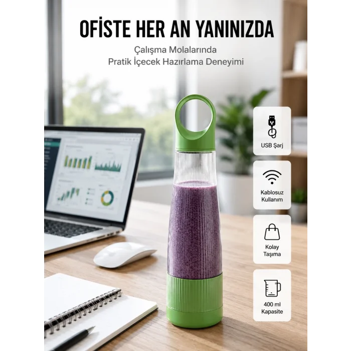 BUĞZ Sağlıklı İçecekler İçin Kompakt USB Şarjlı Blender
