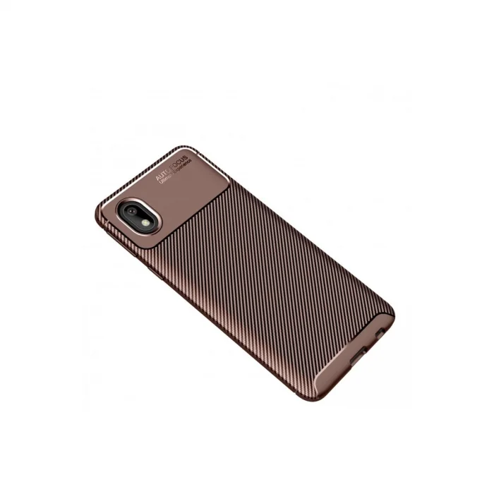 BUĞZ Samsung Galaxy A01 Core Kılıf Auto Focus Karbon Kapak - Kahverengi