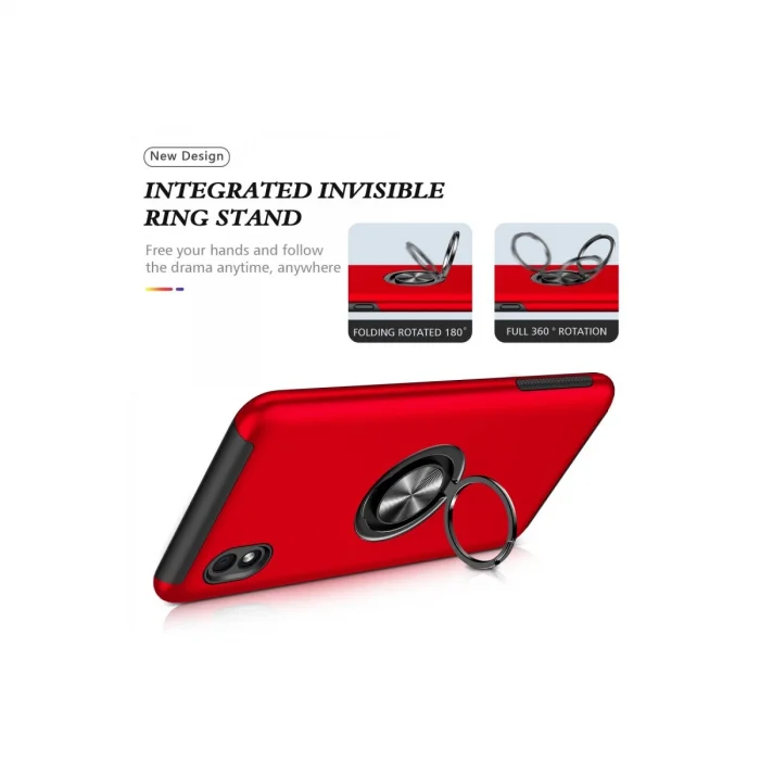 BUĞZ Samsung Galaxy A01 Core Kılıf Elit Yüzüklü Kapak - Kırmızı
