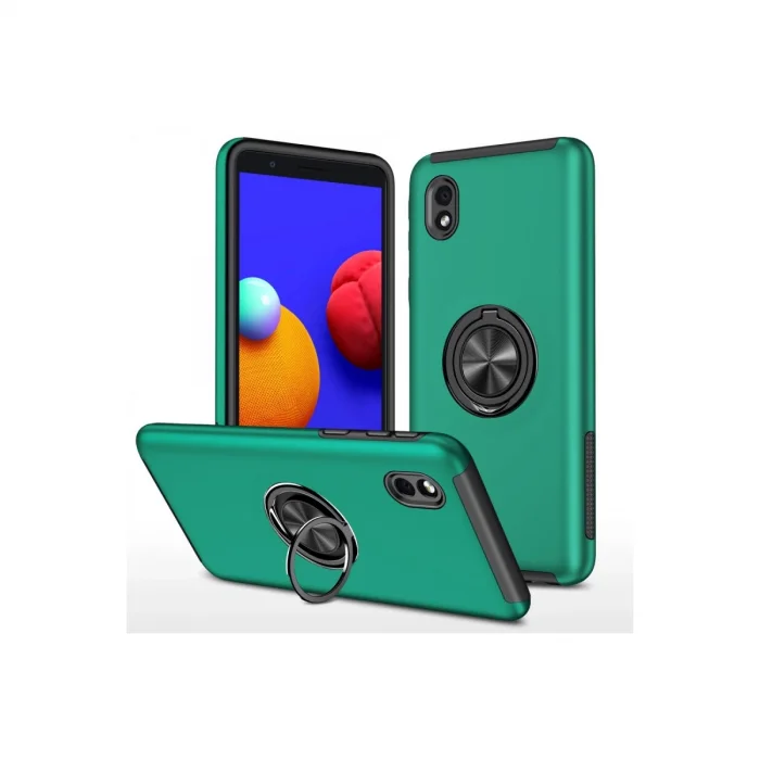 BUĞZ Samsung Galaxy A01 Core Kılıf Elit Yüzüklü Kapak - Yeşil