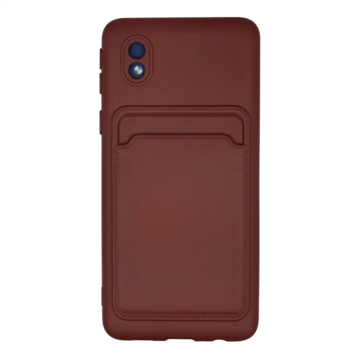 BUĞZ Samsung Galaxy A01 Core Kılıf Kelvin Kartvizitli Silikon - Bordo