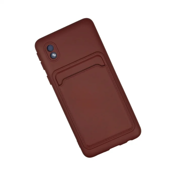 BUĞZ Samsung Galaxy A01 Core Kılıf Kelvin Kartvizitli Silikon - Bordo