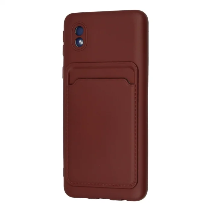 BUĞZ Samsung Galaxy A01 Core Kılıf Kelvin Kartvizitli Silikon - Bordo