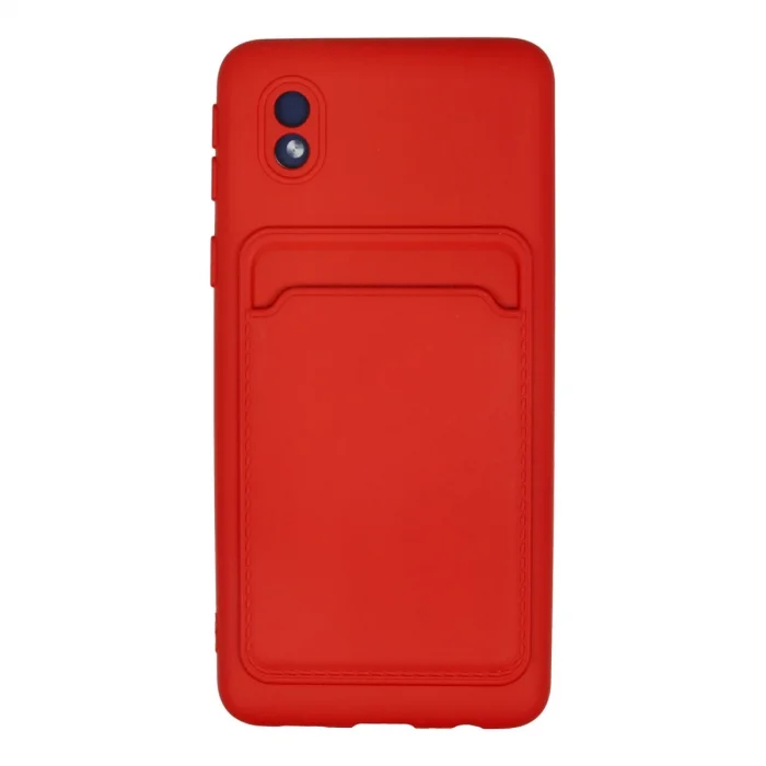 BUĞZ Samsung Galaxy A01 Core Kılıf Kelvin Kartvizitli Silikon - Kırmızı