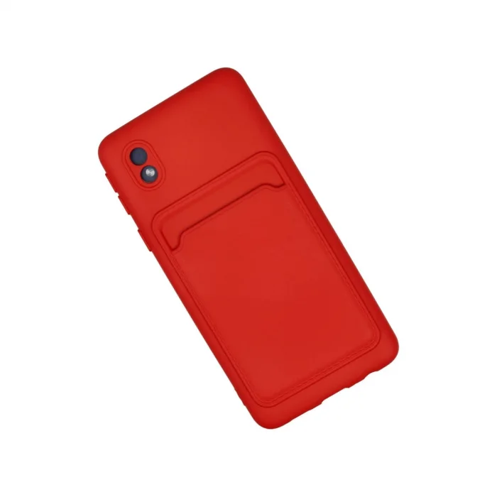BUĞZ Samsung Galaxy A01 Core Kılıf Kelvin Kartvizitli Silikon - Kırmızı
